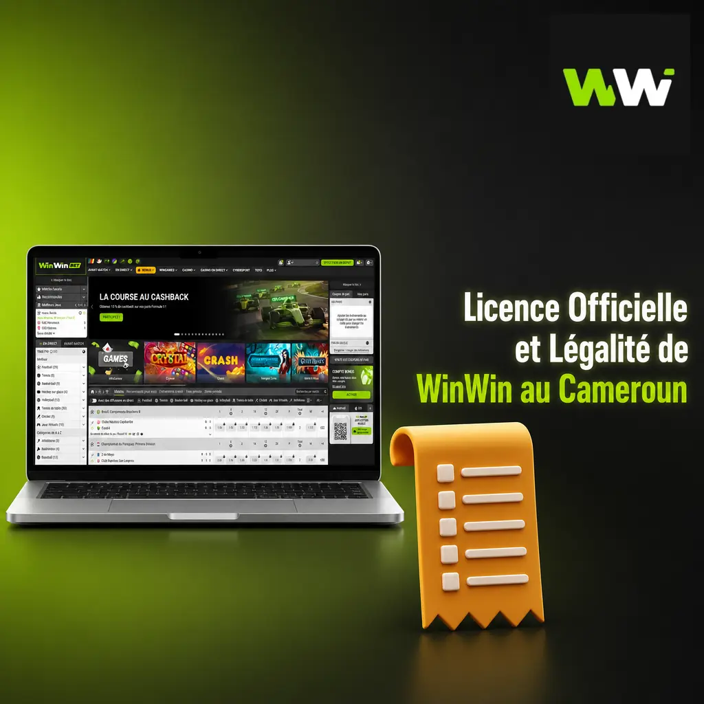 Licence officielle WinWin Cameroun – Curaçao eGaming, SSL 128 bits, KYC et jeu responsable