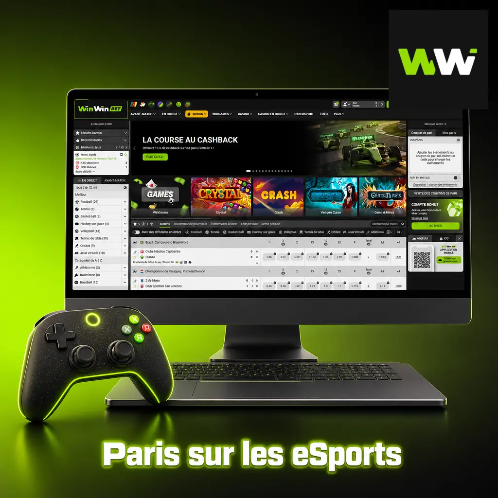 Paris eSports sur WinWin : pariez sur CS2, Dota 2, LoL et Valorant avec stats en temps réel au Cameroun