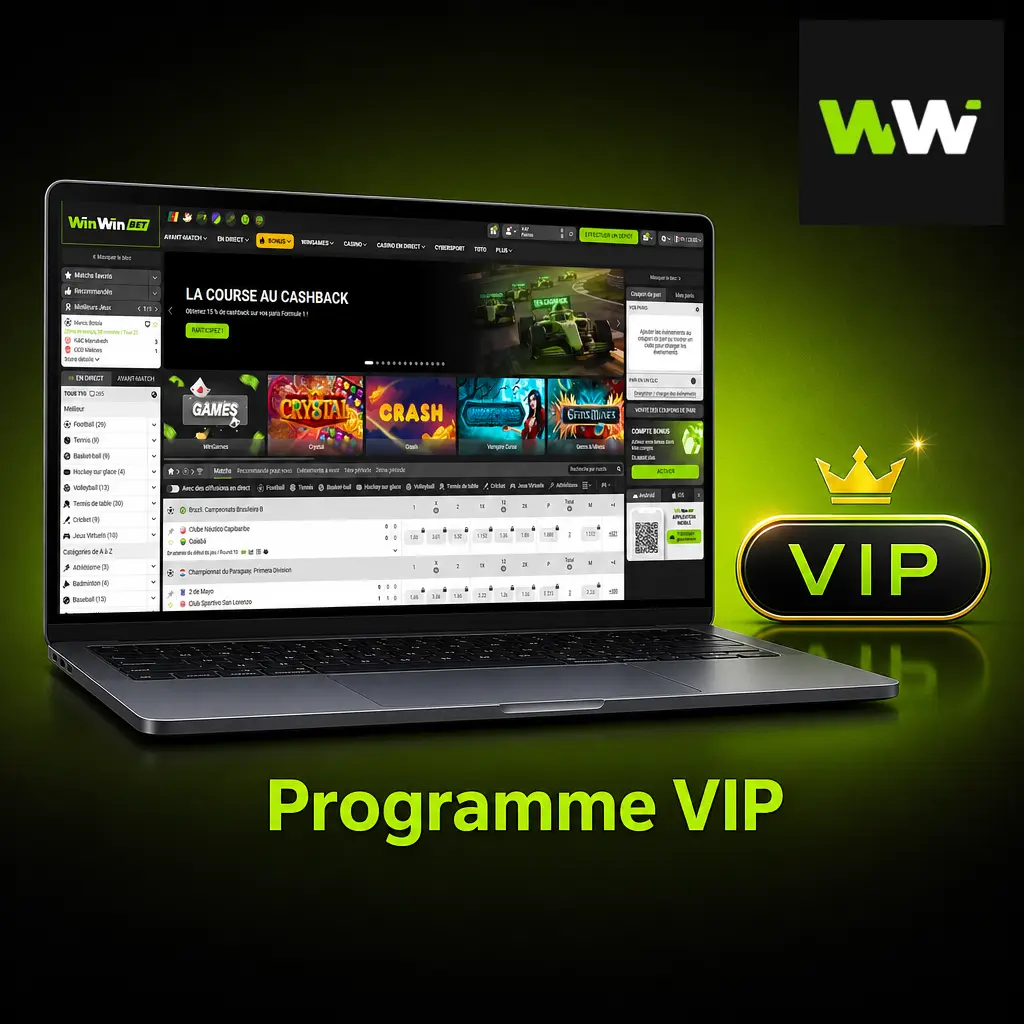 Programme VIP WinWin Cameroun : niveaux Bronze à Diamant avec cashback, bonus et avantages exclusifs pour joueurs fidèles